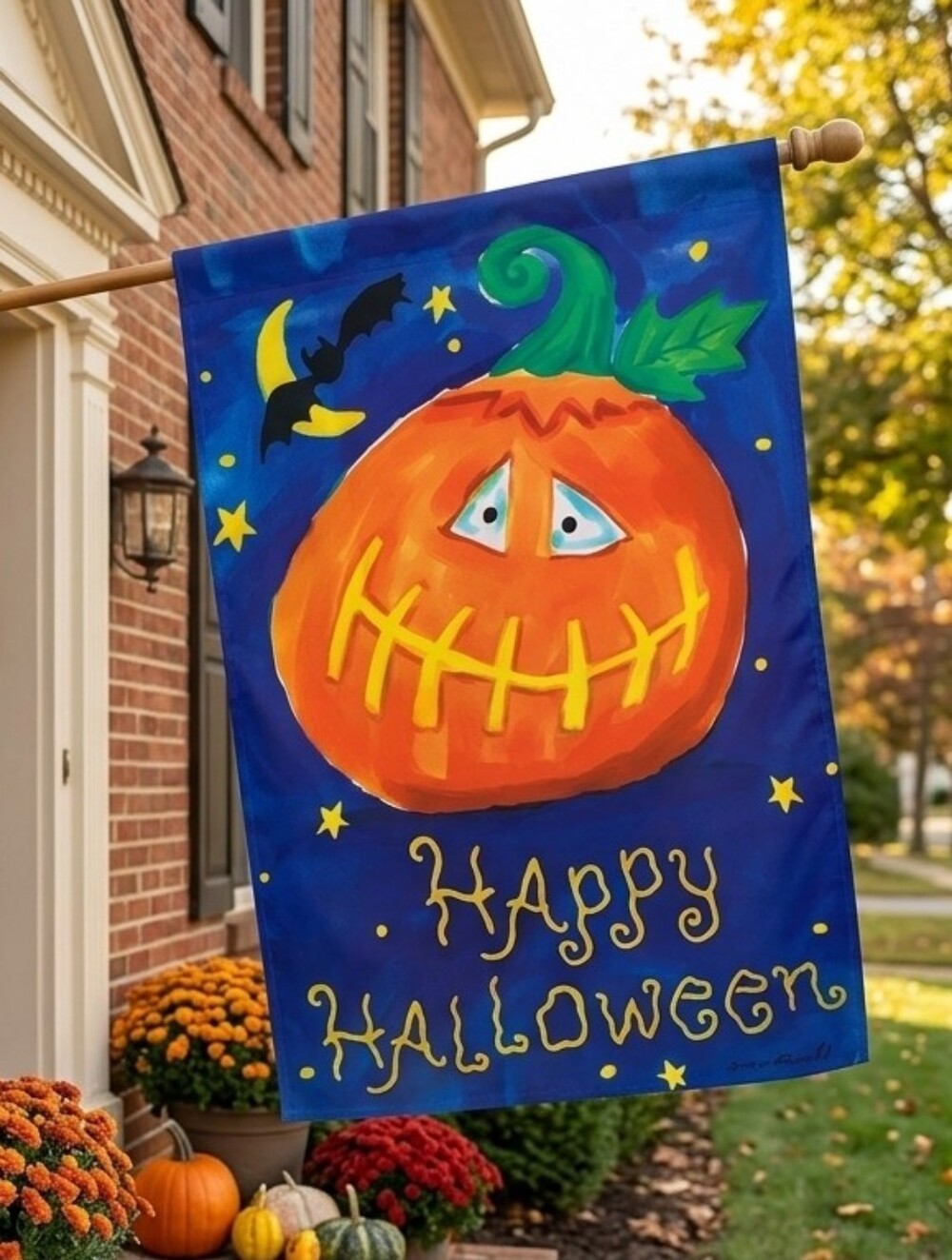 Toland Art Flag Halloween Happy Pumpkin 1225 New